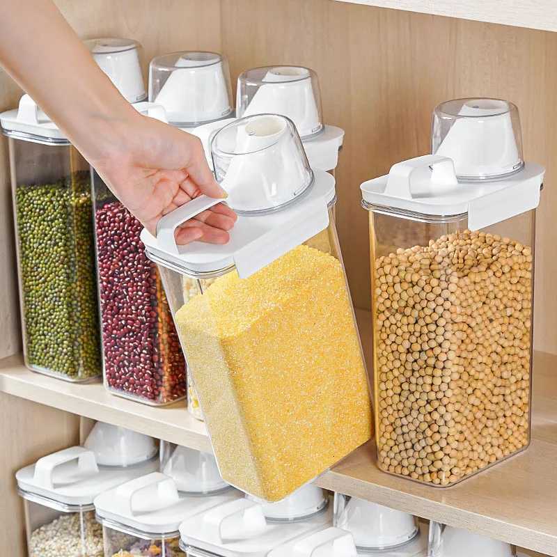 Airtight Food Storage Containers - Premium PP Plastic Canisters for Dry Goods Grains Kitchen Pantry Organization Sealed Jars Y251126