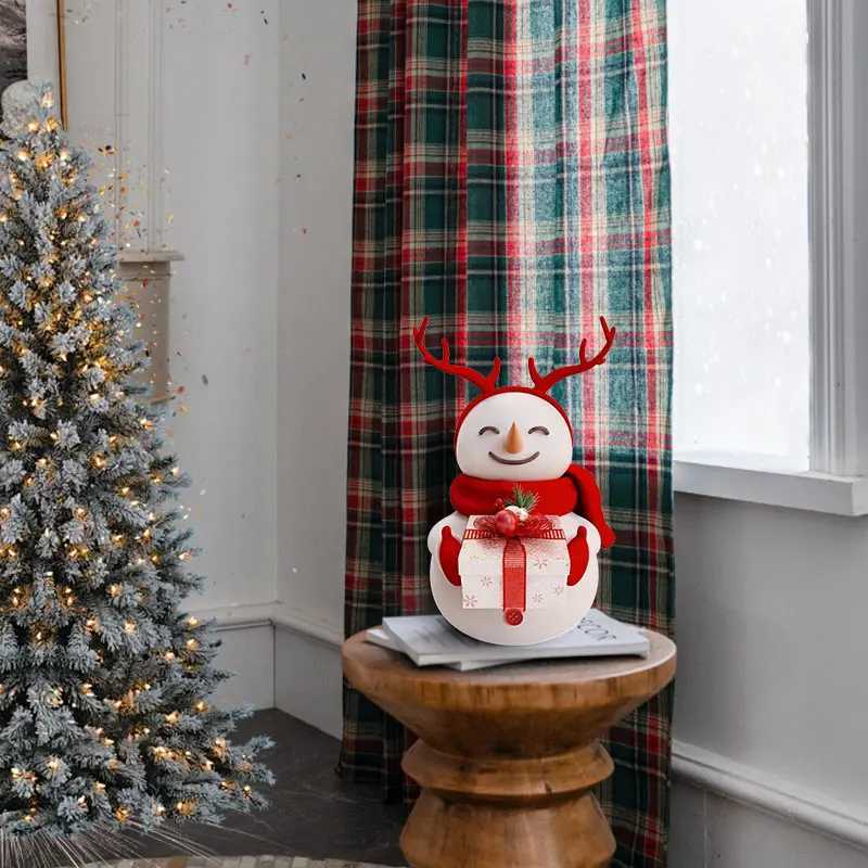 Christmas 1/2PC Christmas Plaid Pole Curtain Suitable For Living Room Bedroom Balcony Curtains Y251126
