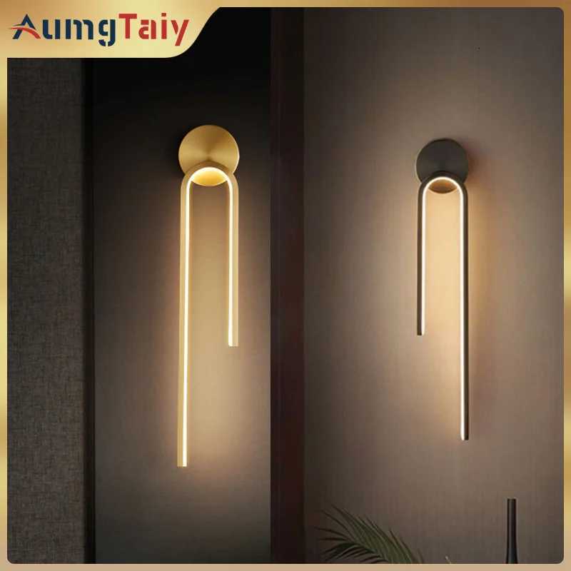 Modern LED Wall Lights Line lamps Indoor Lighting for Bedroom Bedside Background Led Lamps M251126
