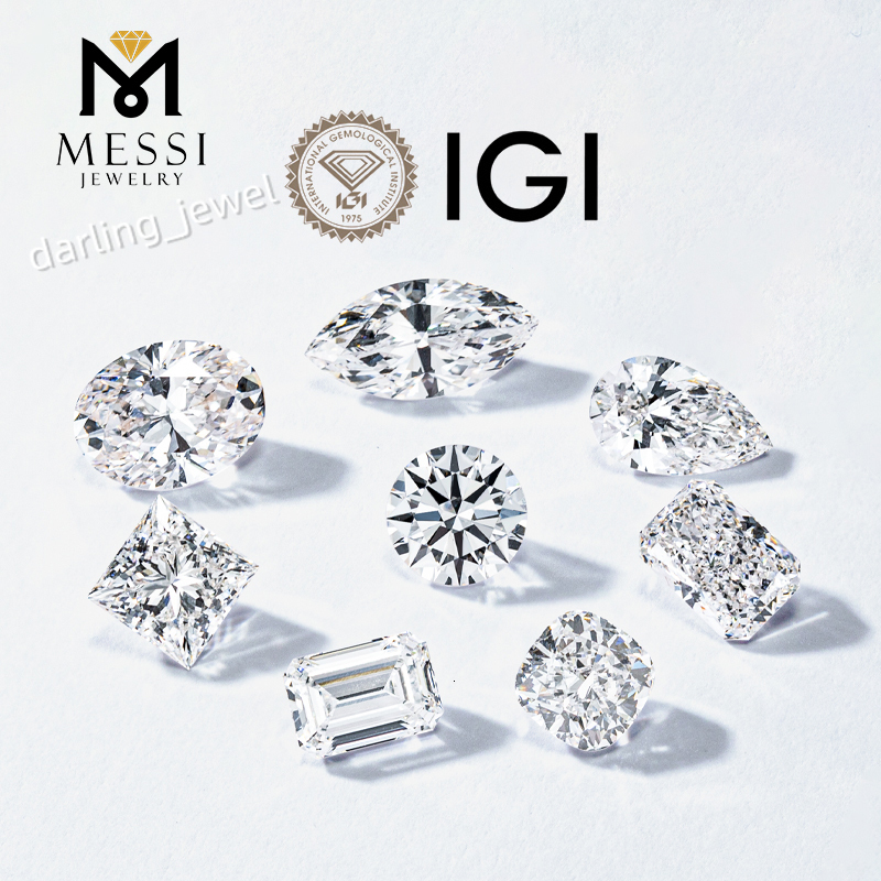 IGI GIA Certificate 0.5ct 1ct 1.5ct 2ct 3ct Wholesale Lab Created Diamond HPHT CVD Lab Grown Diamond