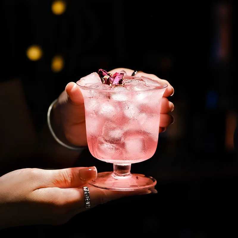 Style Thin Glasses Cup Juice Glasses Creative Cocktail Glass Cups Highball Cup Vertical Pattern Simple Short Cups Bar Party C251126