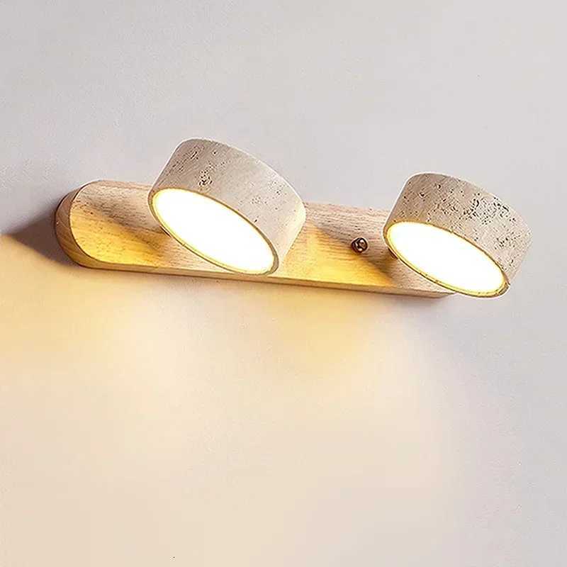 Travertine Duo Wall Light Wabi Sabi Round LED rotatable Light Bathroom Washtable Dressing Table Mirror Front Lamps M251126