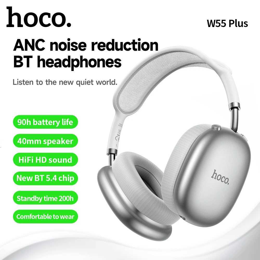 HOCO W55 Plus ANC Noise Reduction Over-ear 54 Headphones Wireless Sport Headset Head mounted For Smart Phone AUX modeM251126