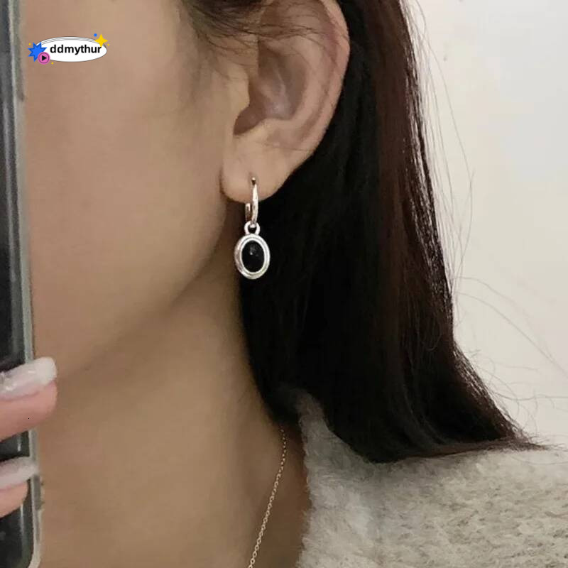 Sterling Sier Vintage Gold Round Earrings For Women Black Ball Earring Jewelry Prevent Allergy Party Accessories Gift ddmythur
