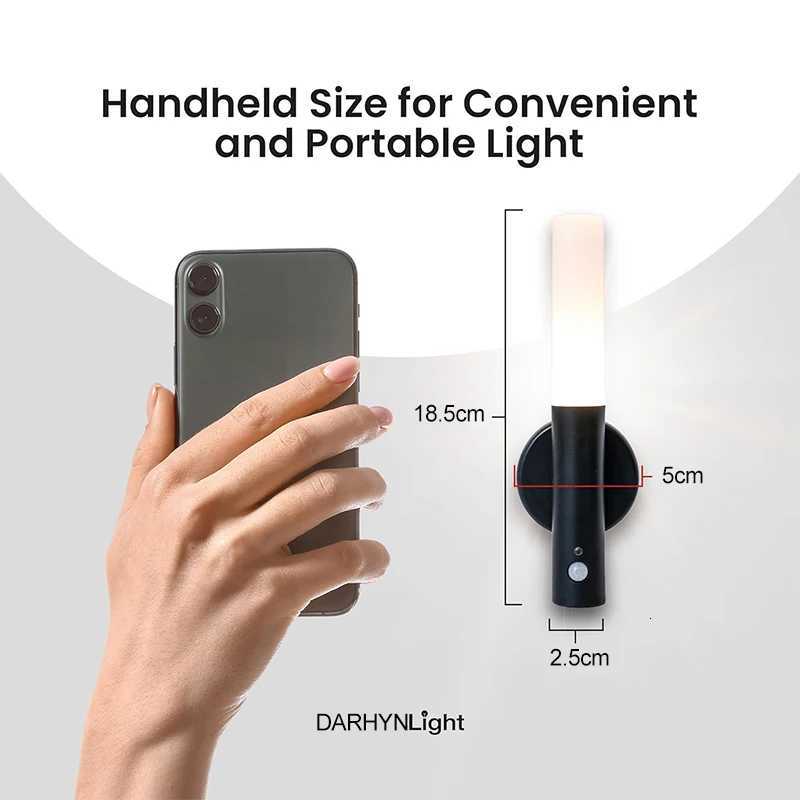 Rechargeable Wall Lamp Modern LED Sensor Indoor Night Light For Bedroom Bedside Hallway Stairwell Wall Warm Light Decor Lighting M251126