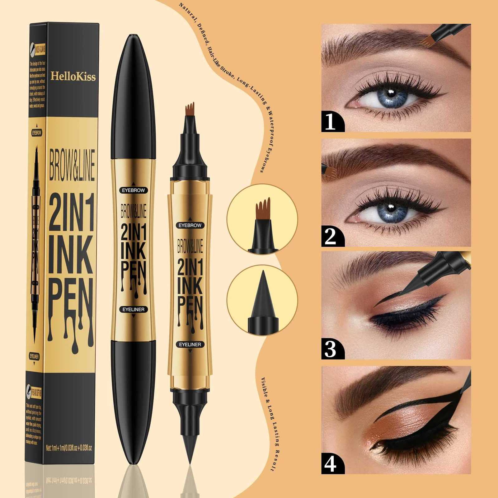 4 Colors Long-lasting liquid Eyebrow pencil Ultra-fine anti-stain waterproof and perspiration-proof quick drying EyelinerT251126