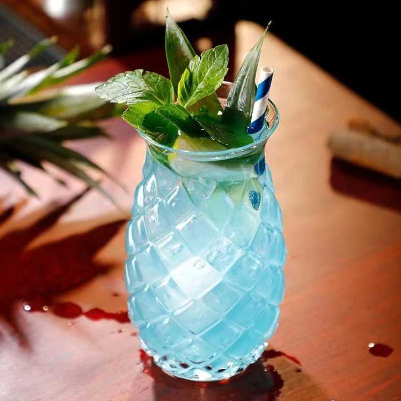 480Ml Pineapple Shaped Cocktail Glasses Creative Drinking Cup Transparent Water Glass Red Wine Glass Cup For Home Bar Party C2511261