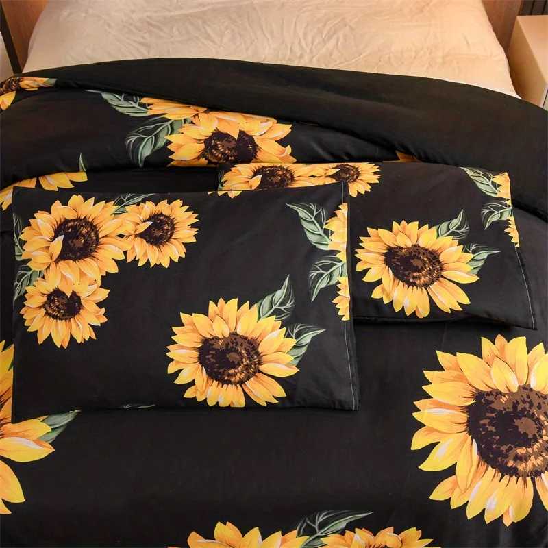 Christmas 3D floral Duvet Cover Size for Women Yellow Flowers Bedding Set Sunflower Pattern Decor 1 Duvet Cover 2 Pillowcases Y251126