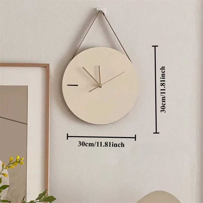 Japanese style Wooden Wall Clock Minimst Wood Silent Mute Clocks Bed Room Quartz Watch Furniture Hanging Ornaments Photo Prop C251126