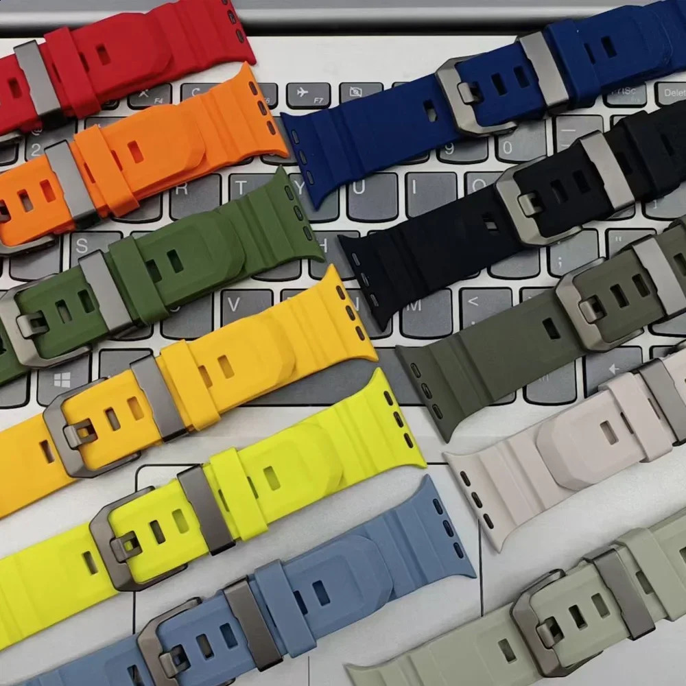 Trail Silicone Band for Apple Watch Ultra 2 49mm Strap mm 45mm 44mm 42mm Sport Bracelet for Series 10 Ultra 9 8 7 6 SE 250425