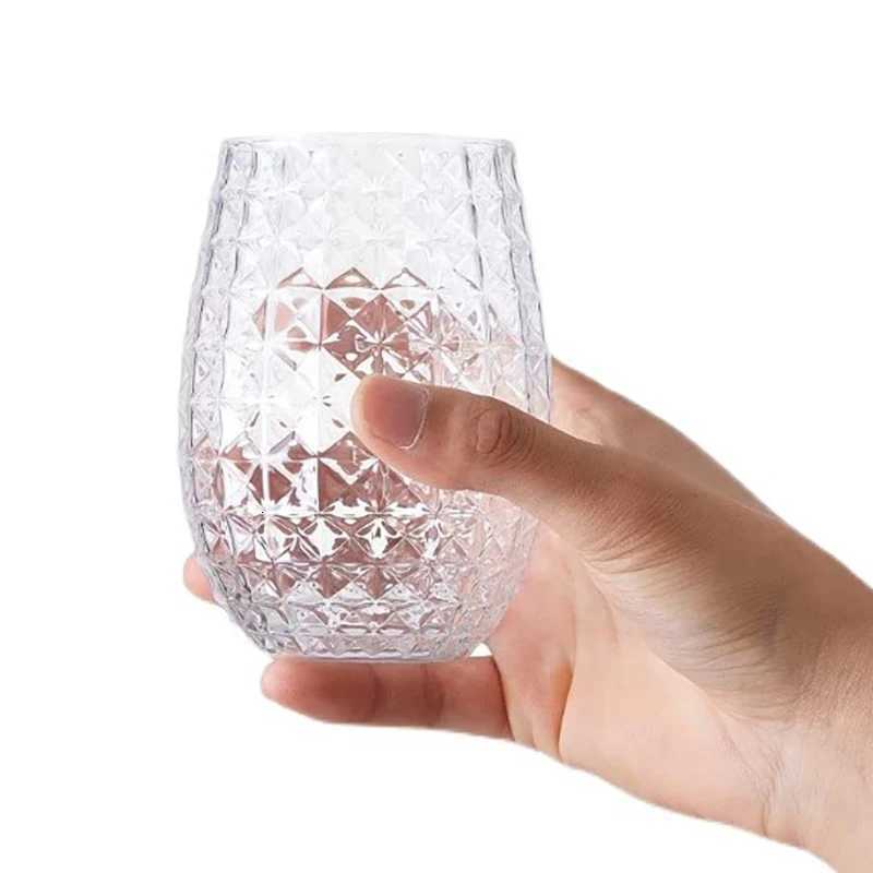 1PC Wine Glasses Whiskey Cocktail Juice Drinking Plastic Cups Unbreakable Reusable And Recyclable for Outdoor Pool Party Picnics C251126