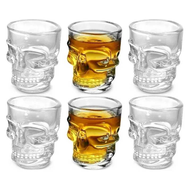 Halloween Gifts Skull Head Shot Glass Cup Creative Clear Crystal Wine Cup Liquor Whisky Vodka Beer Steins for Party Bar C251126
