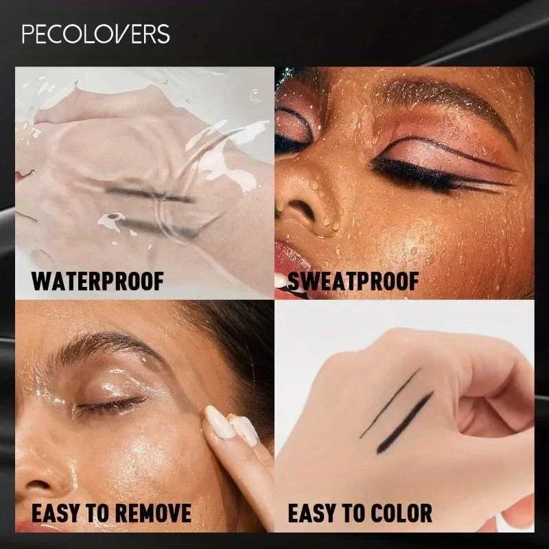 2pcs Waterproof Black Eyeliner Gel Pencil Lasting Natural Smooth Easy Wear Matte Quick Drying Non-Smudge Eyeliner Gel Pen MakeupT251126