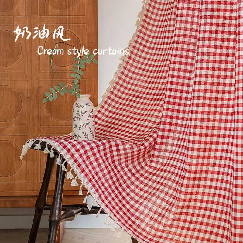 Curtain Christmas Buffalo Plaid Check Curtains Semi-Blackout Red and White Buffalo Checkered Window Drapes for Farmhouse Bedroom Living Room Y251126