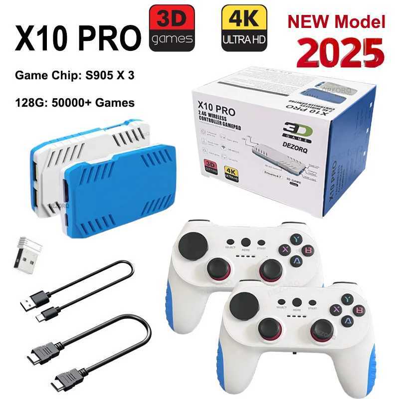 128G X10 PRO GameStick 4K HD TV Video Game Console 3D Games 40Simulators S905 x 3 Retro Games Dual 24G Controller K251107
