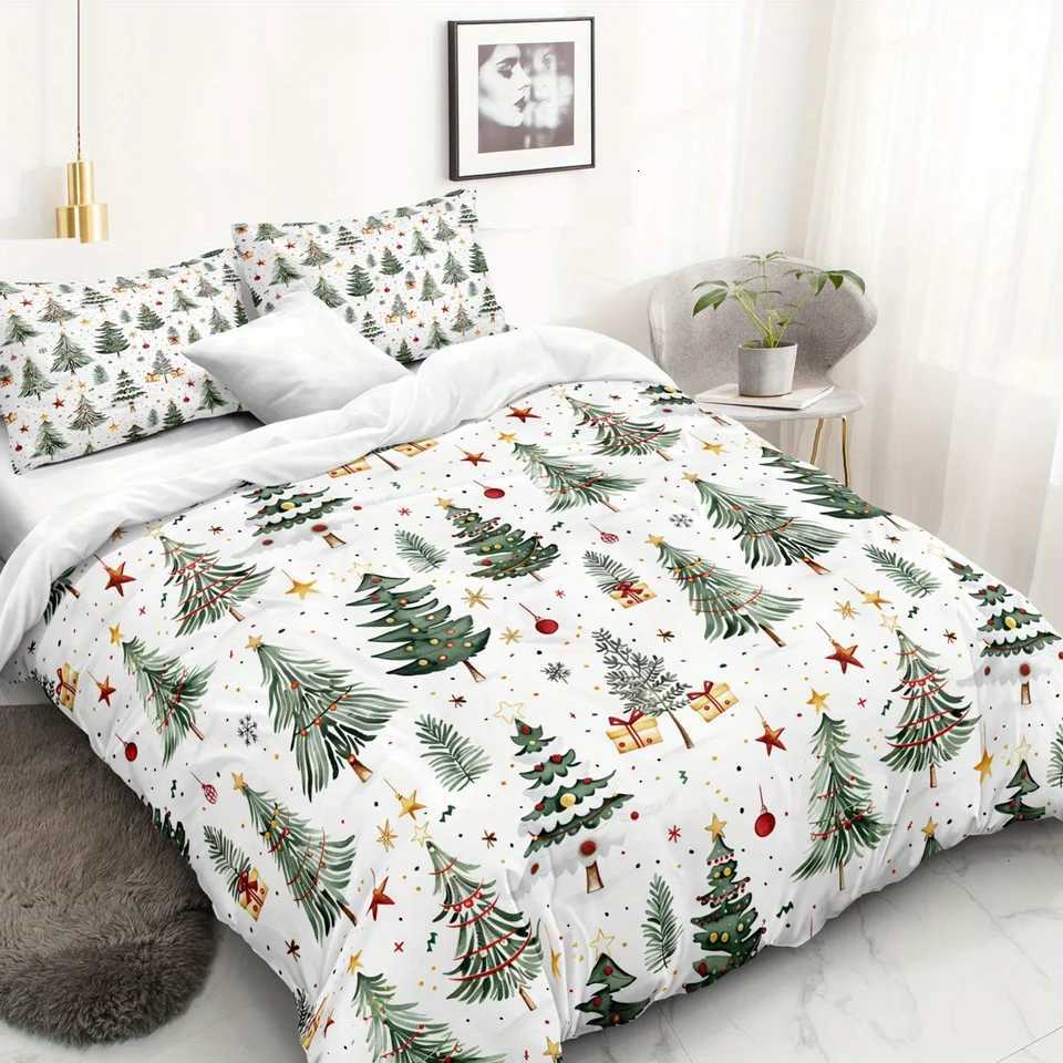 Christmas Christmas Tree Bedding Set 3D Printed Duvet Cover Set Single Twin Double Size Home Decor Duvet Cover Set Christmas Gift For Kids Y251126