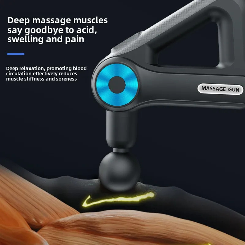Fitness Equipment Portable Mini Electric Triangle Fascia Gun with 9 Massage Head for Body Muscle Relaxation Tendon Vibration 250418