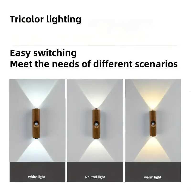 LED Night Light with Motion Sensor USB Rechargeable Indoor Ambient Lighting Dimmable Wall amps for Entryway Bedside Desk Closet M251126