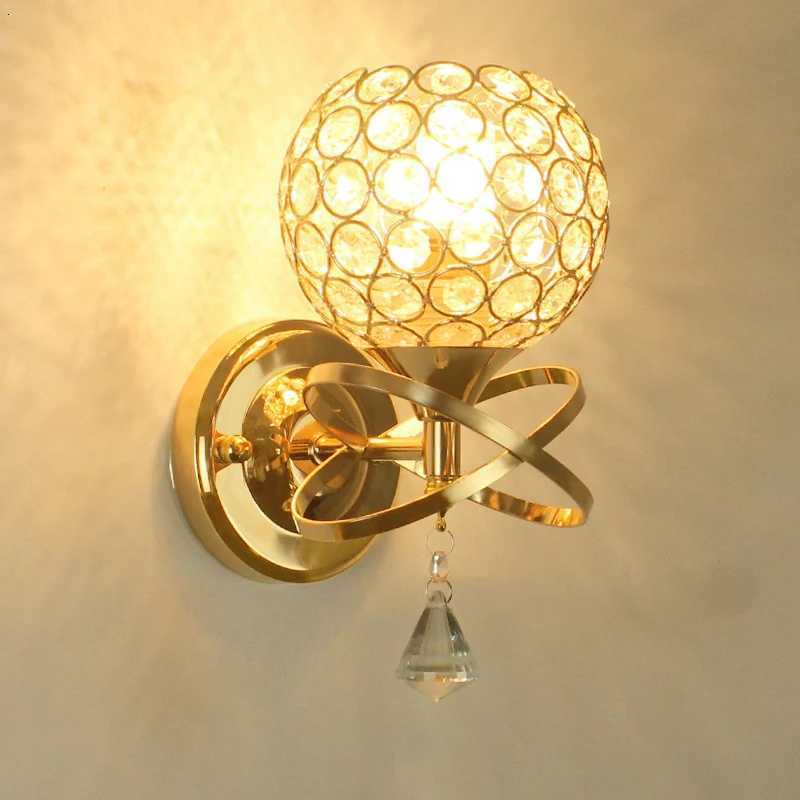 Modern Wall Lamp Crystal Sconce Wall Light Fixture E27 Bedside Retro Industrial Home Living Room Bedroom Lighting Decor Luxury M251126