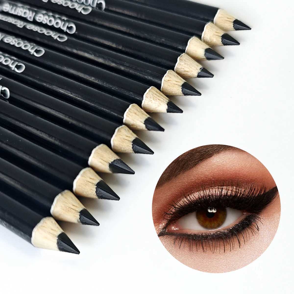 12pcs Waterproof Black Eyeliner Pencils-Smudge-Proof Long-Lasting Beginner-Friendly Eye Makeup T251126