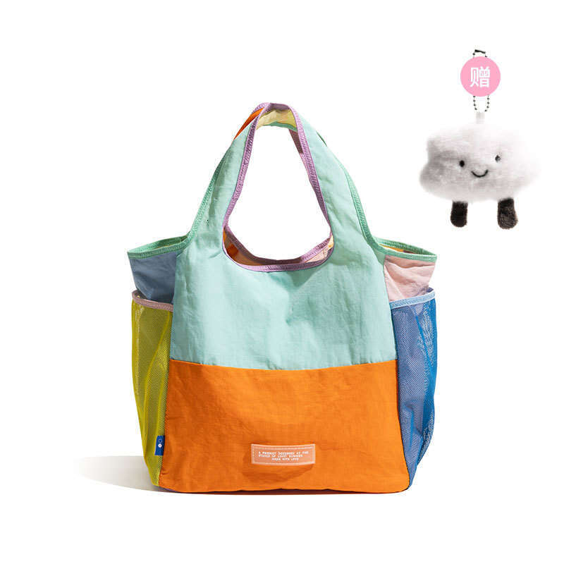 CKKUI Dopamine Tote Singapore Niche Design Canvas Bag Lightweight Foldable Eco friendly Handbag