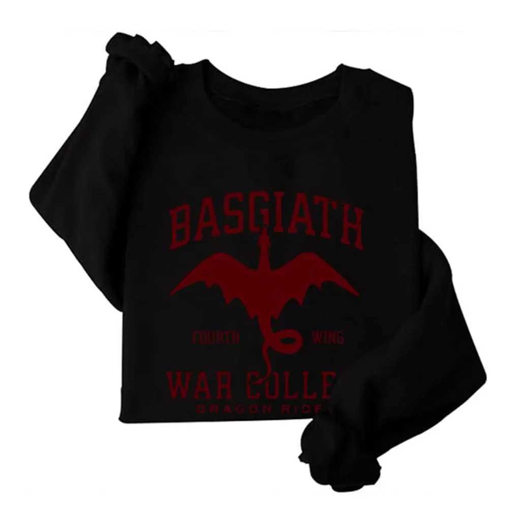 Vintage Fourth Wing Hoodie Sweatshirt Women Graphic Basgiath War College Hooded Sweatshirt K Pop Clothes Hoodies Women J251136