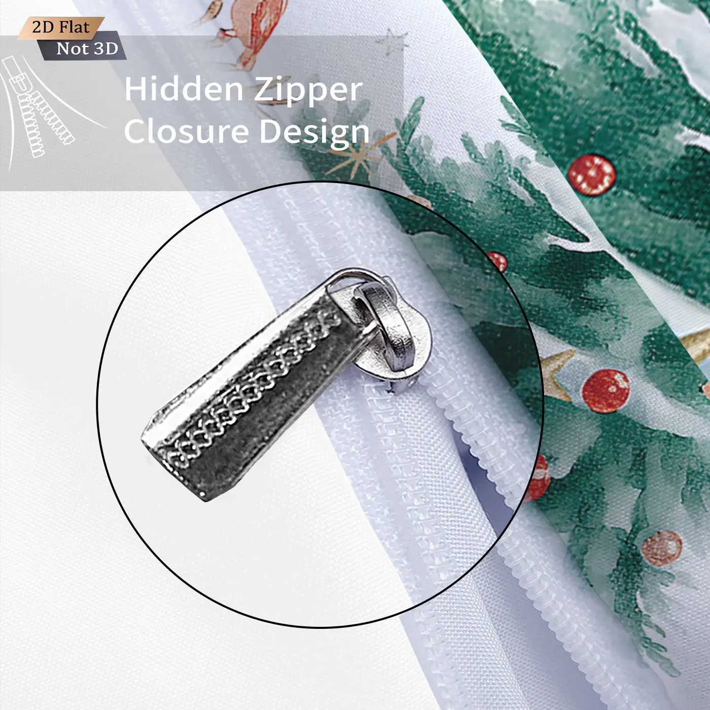 Christmas 3pcs Merry Christmas Cute Deer Printed Core Free Down Duvet Cover Multi Sized Bedroom Holiday Bed Decor Machine Washable Y251126