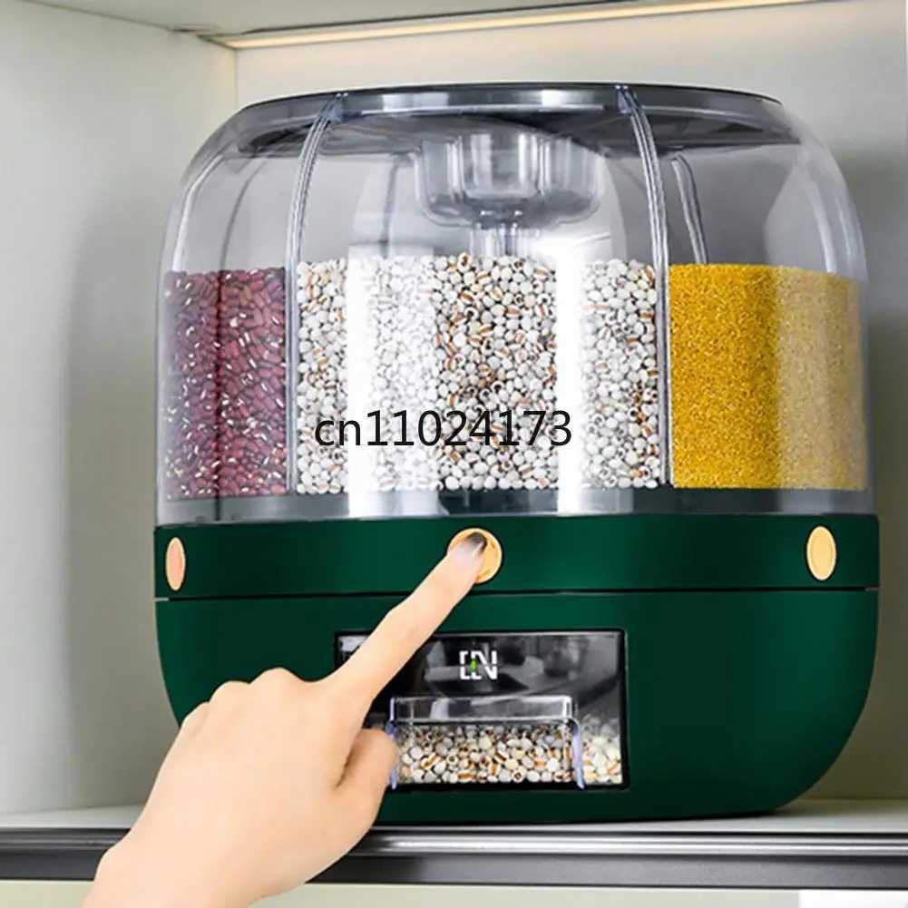 Storage Holder Large Capacity One Button Opening Rotating Good Seng Food Grade Storage Detailed Division Design Grain Jar Y251126