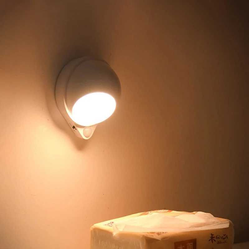 Dimmable Motion Sensor Cabinet LED Light USB Charging Night Light Touch Switch Light Stair Corridor Wall Light 18650 Battery M251126