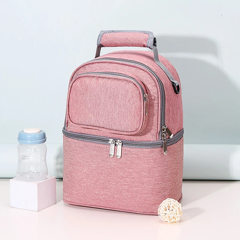 Foldable large capacity breast milk storage portable baby crib backpack female mother outdoor bag insulated 250414z