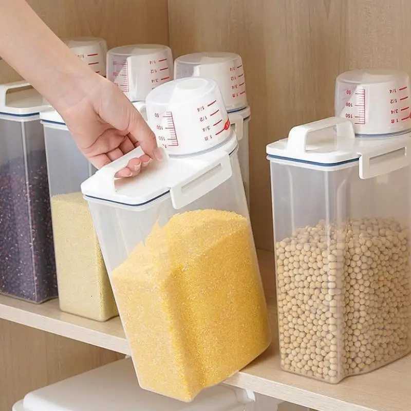 25L Four Button Sealed Household Rice Bucket Moisture proof Sealed Storage Canned Rice Grains and Coarse Grains Storage Box Y251126