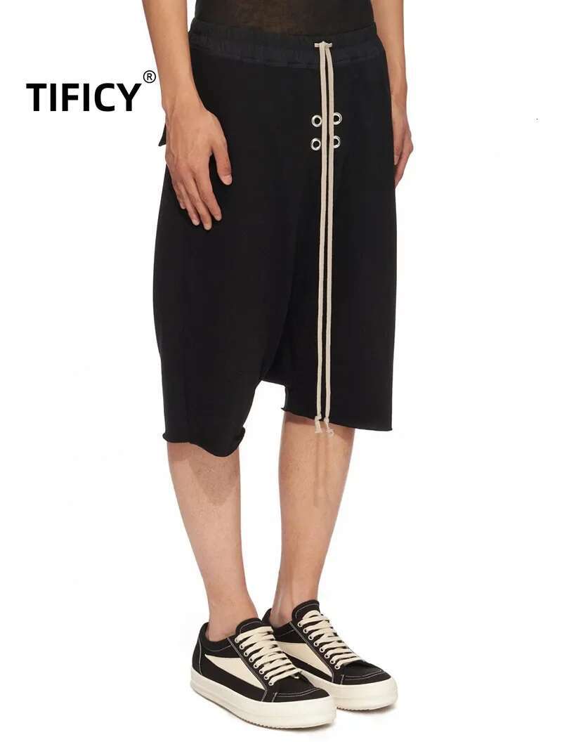 Summer High Street Shorts Dark Punched Chicken Eye Loose RO Hanging Crotch Five Part Men's Casual Harem Pants