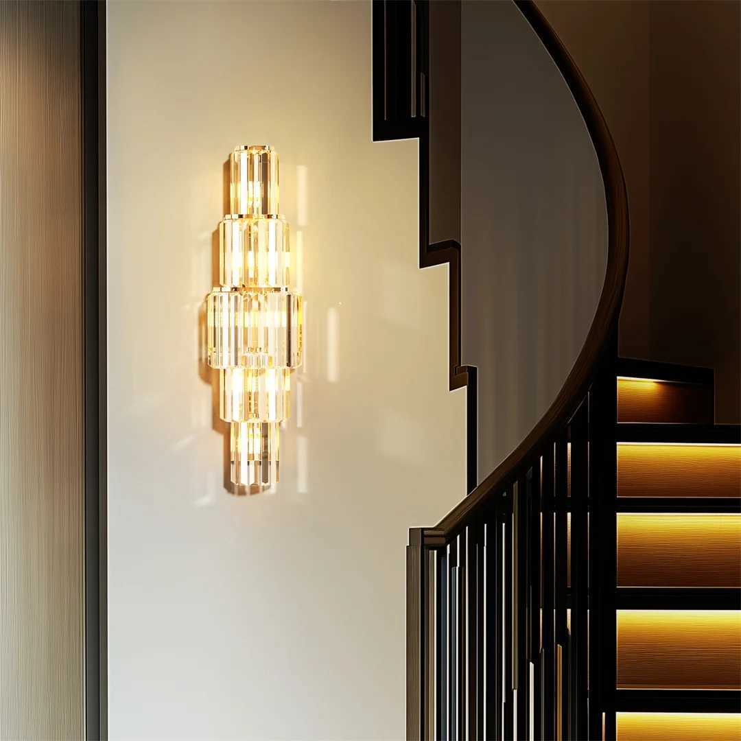 LUVODI Modern Crystal Wall Lamp 3-Layer Wall Crystal Sconce Light E14 Led Corn Lights M251126