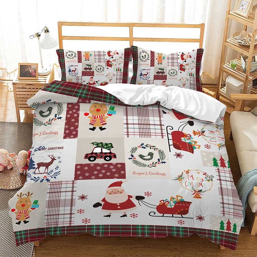 Christmas Christmas Duvet Cover Cartoon Merry Chirstmas Double Christmas Element Theme Celebrate Christmas for Friend Holiday Gifts Queen Y251126