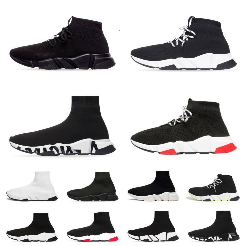 Designer Sock Speed V2 V4 Runner Casual Shoes Trainers Men Women High Low 2.0 3.0 4.0 Graffiti White Black Paris Outdoor Shoes Red Lace-up Mesh Socks Platform Sneakers L86