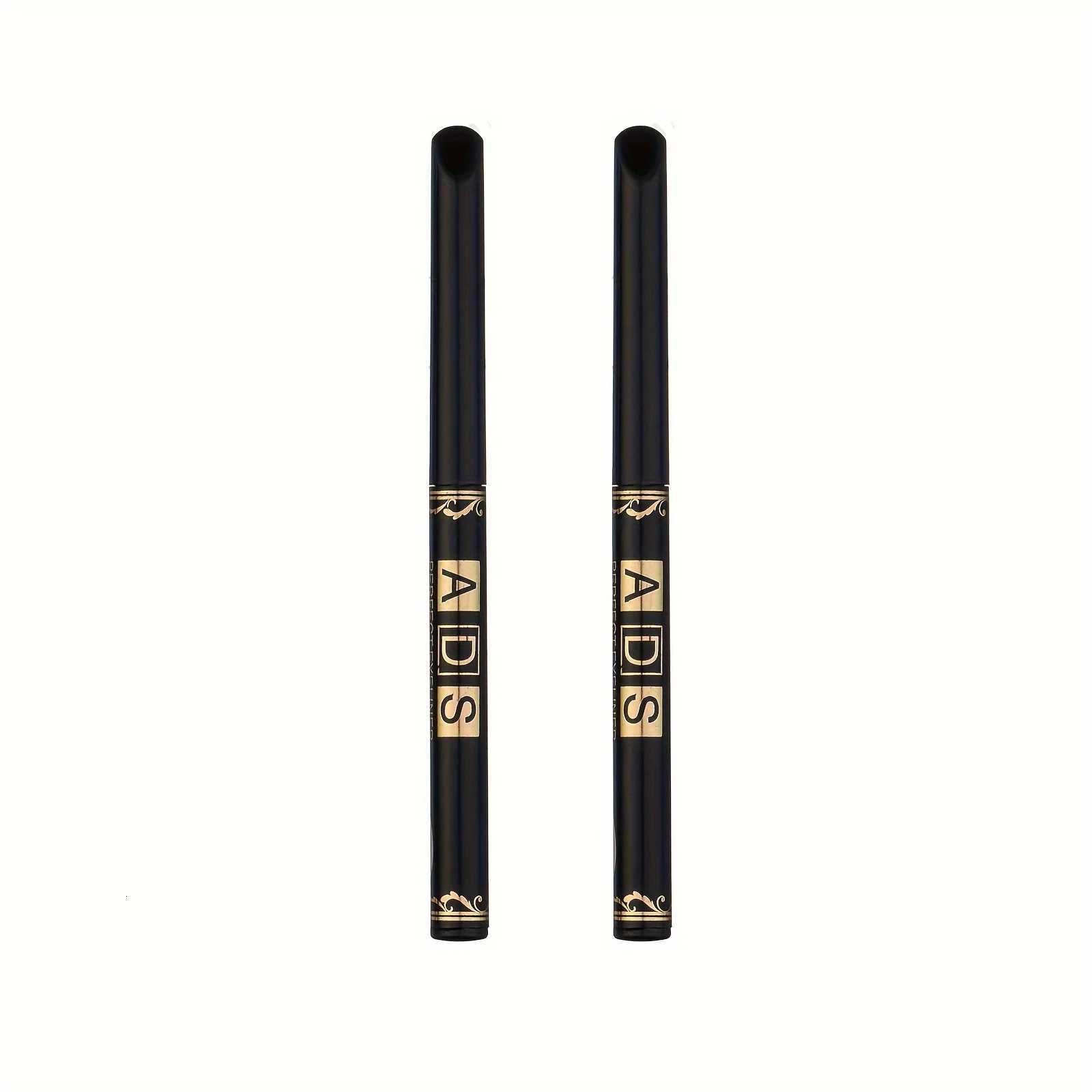 2pcs Black Eyeliner Pencils - Waterproof Sweatproof Smudge-Proof Easy to Rotate for Perfect Eye MakeupT251126