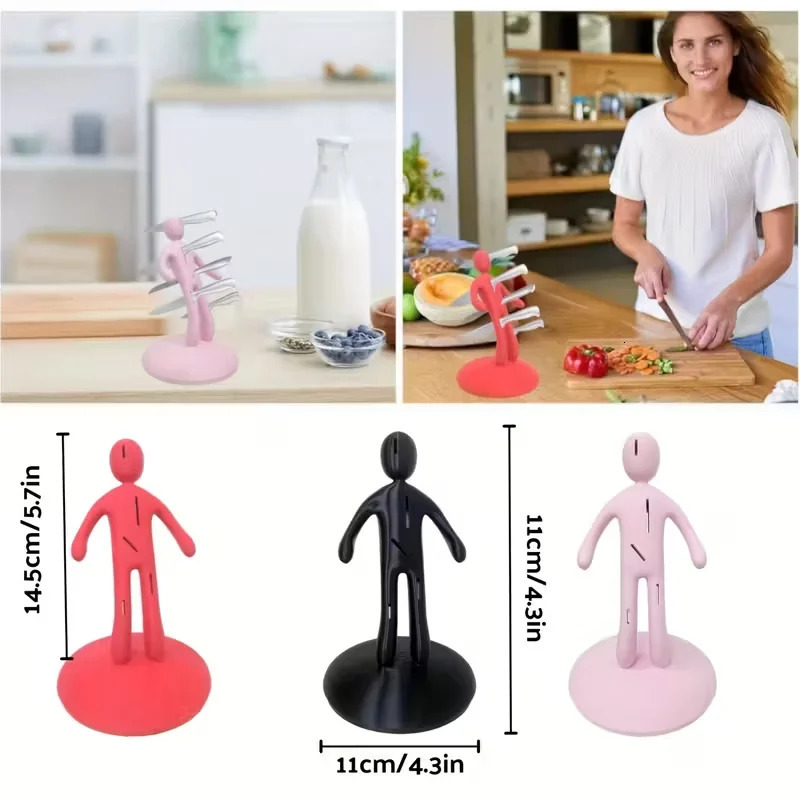 A spoof human-shaped knife rack a space-saving 5-knife storage device a household kitchenware for Christmas and Halloween 251126