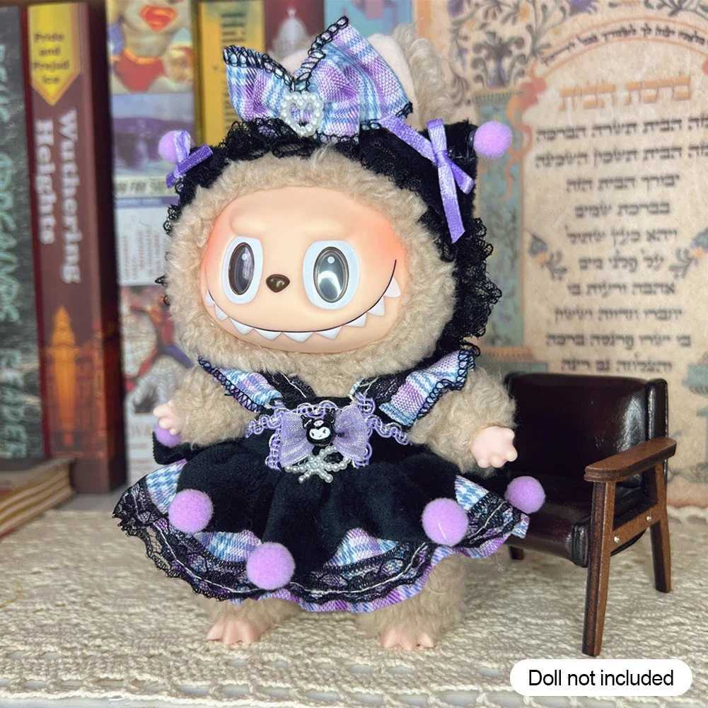 Suitable for 17cm Labubu V2 V1 purple dress doll clothing accessories idol doll clothing childrens gifts Labubu RopaT250425
