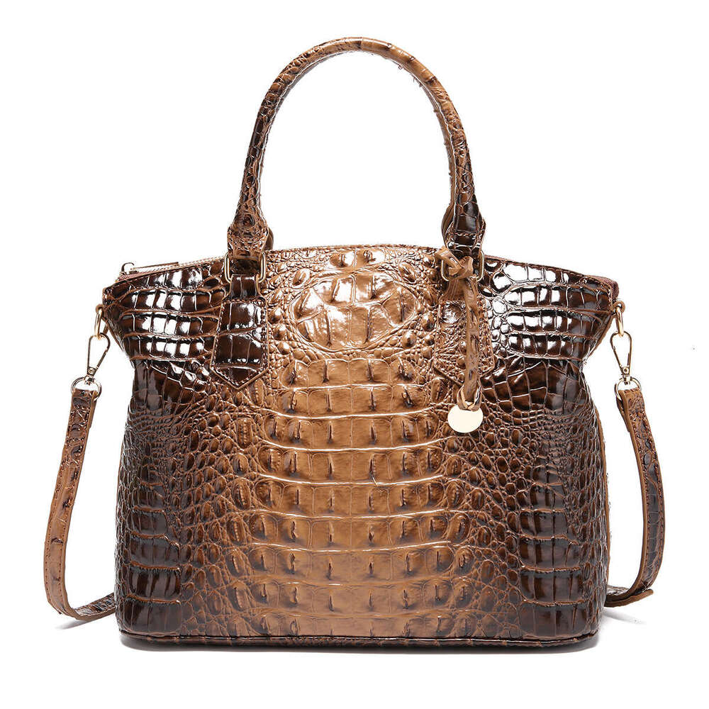European, American, Middle Eastern Handheld Crossbody Retro Women's Bag with Multi Color Crocodile Pattern Brahmin 2025 Style Versatile New Trend