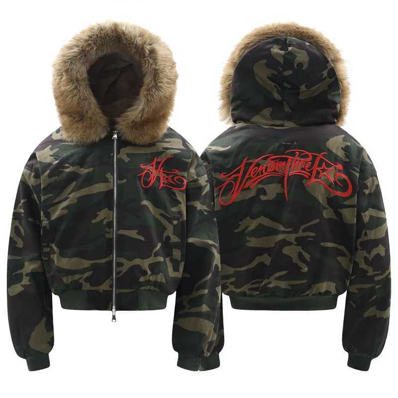 Fashion Autumn Winter New Man Tide Camouflage American Vintage Style Hooded Thicken Cotton Jackets Women Cotton Coat Parkas Y251125