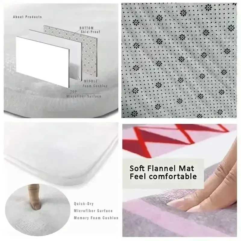 Feliz Navidad Christmas Doormat Red Background with Snowman Reindeer Santa Design White Snowflakes Gold Stars for Holiday DecorM251126