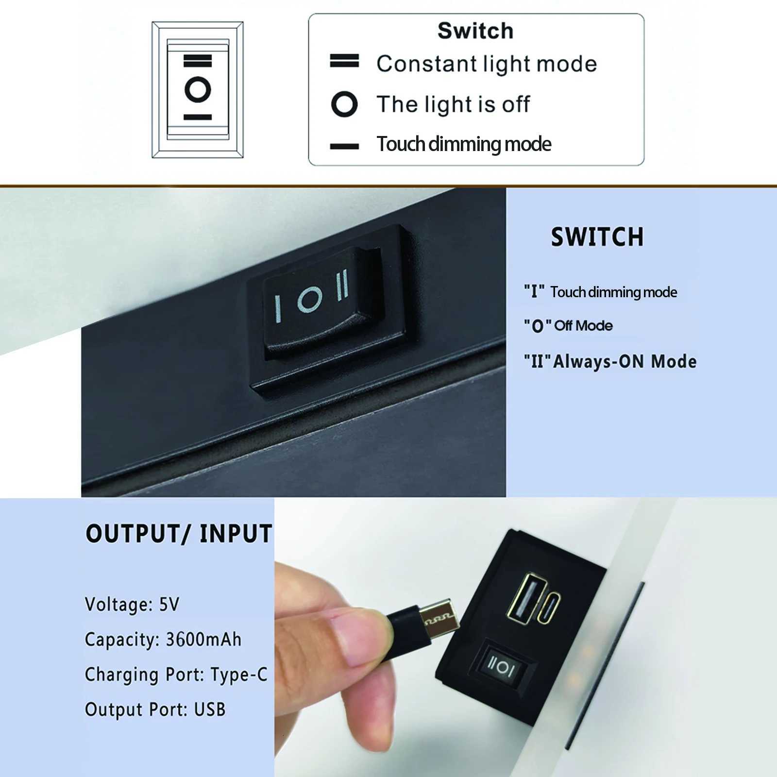 USB Recharge Wall Lamp Touch Motion Sensor Switch Indoor Acrylic Night Lights Bedroom Bedside Wall Sconce Nordic LED Wall Light M251126