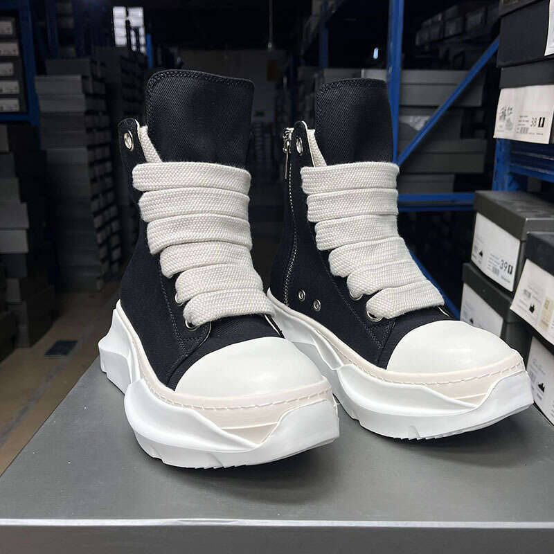 Classic high top trendy shoes for men, canvas thick soled, height increasing board shoes, women's fashion combination sole, RO, same style short 
