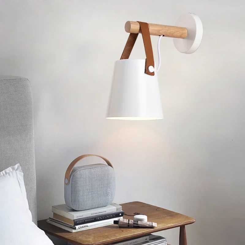Hot Modern Wall Lamp Wood Iron Led Sconce Bedroom Decor Lighting Bedside Study Leather Hall Aisle Corridor Reading Indoor Light M251126