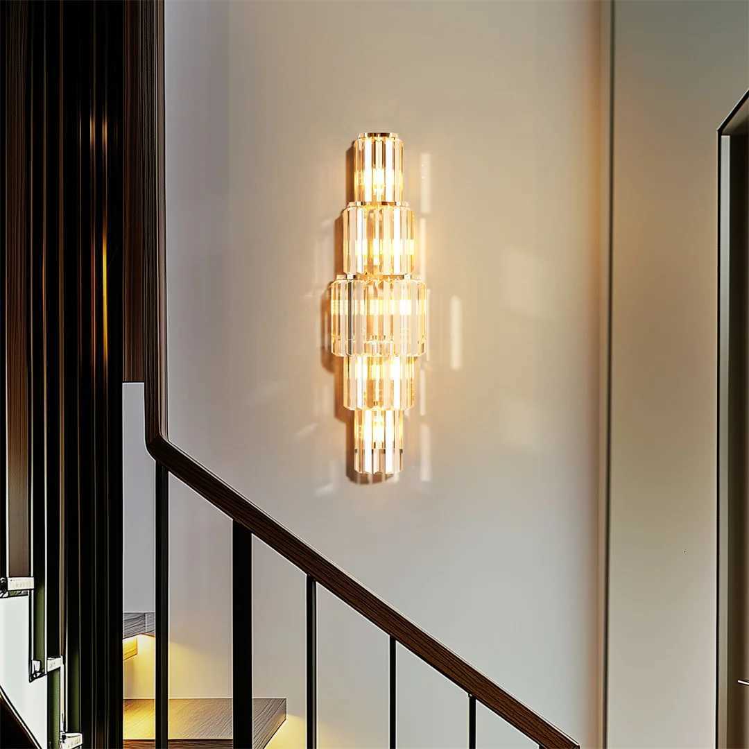 LUVODI Modern Crystal Wall Lamp 3-Layer Wall Crystal Sconce Light E14 Led Corn Lights M251126
