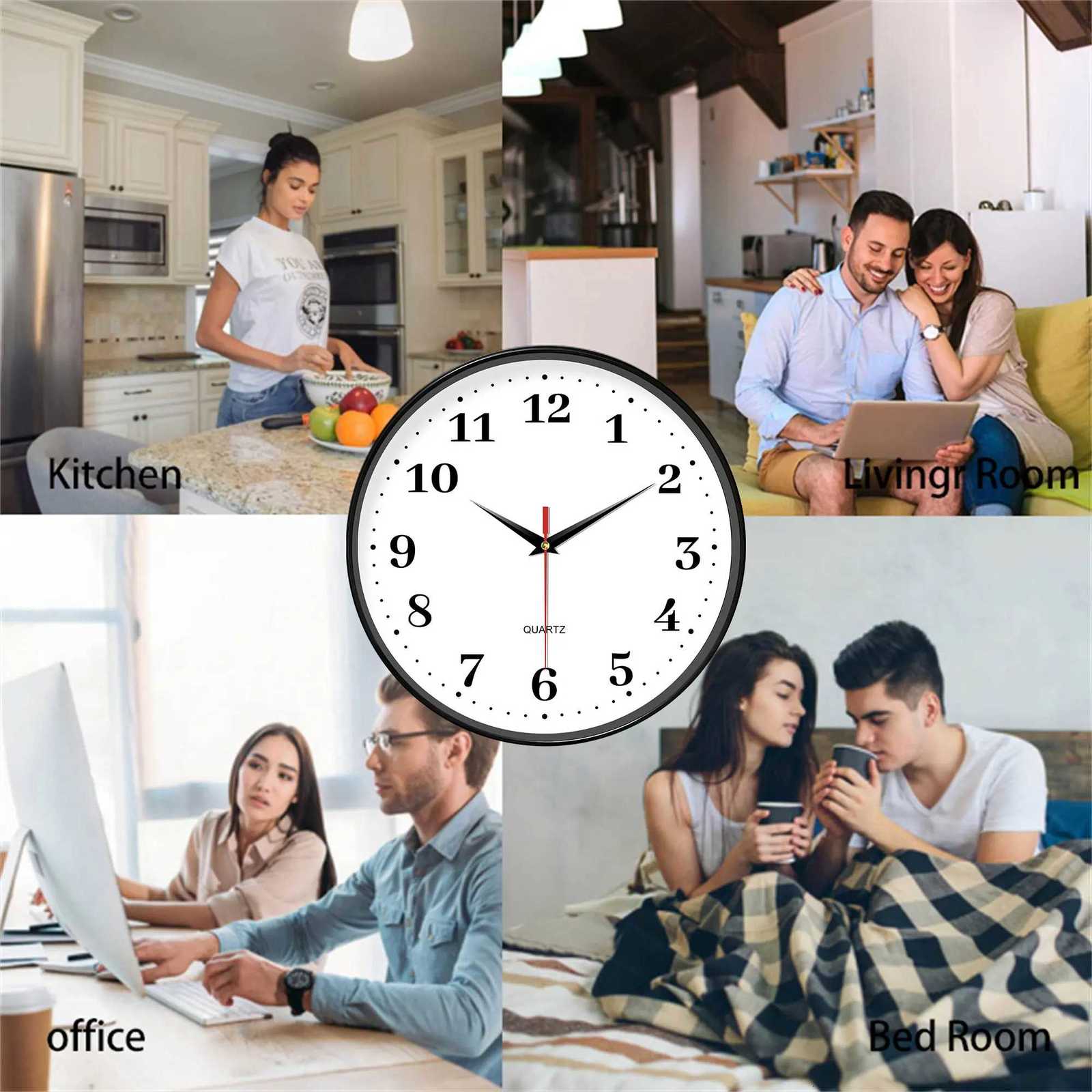 An 8-inch silent wall clock modern white wall clock with simple design battery operated quartz clock adorns the family living C251126