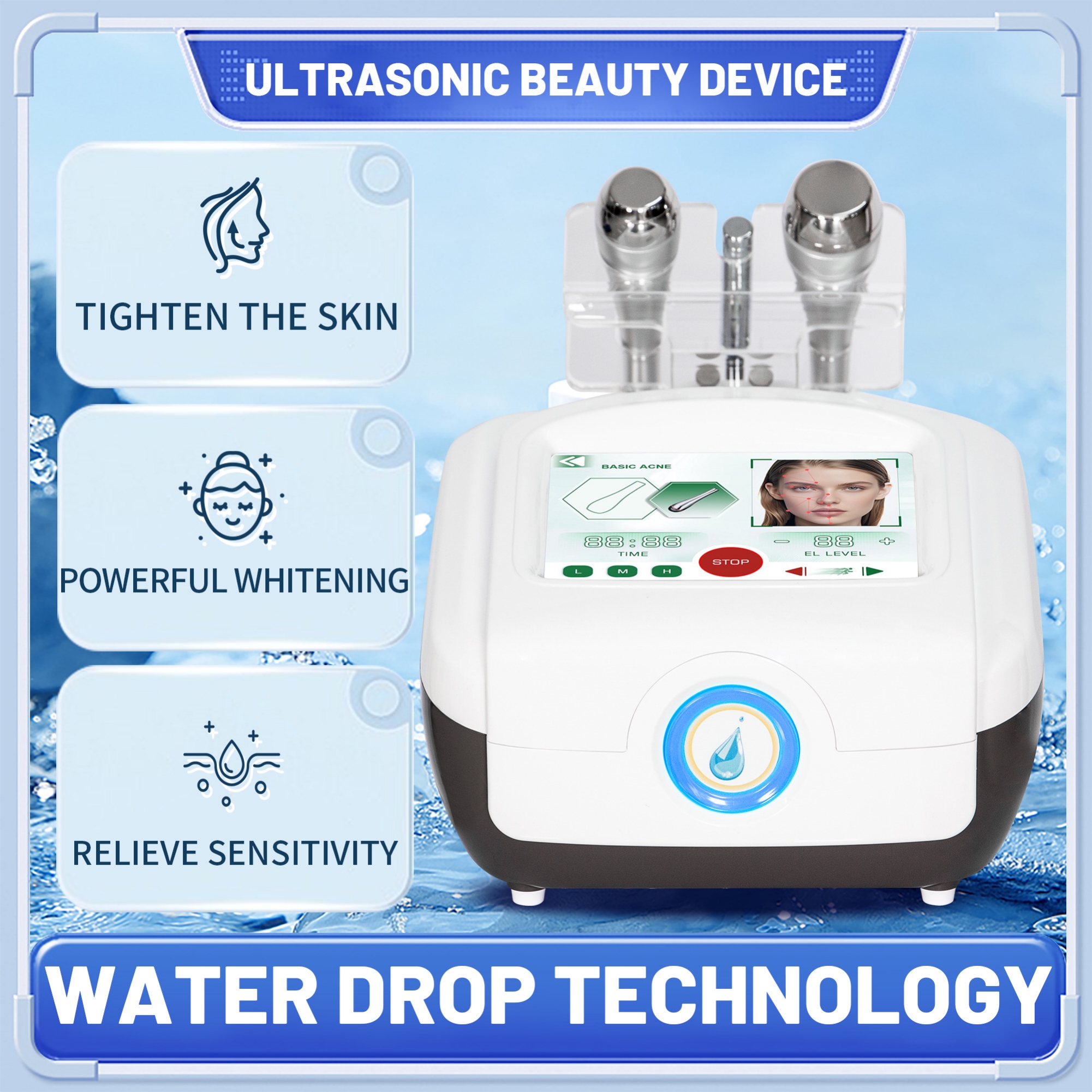 Triple Frequency Electroporation Machine Professional Skin Tightening and Lifting Treatment for Anti-Aging and Deep Facial Rejuvenation NEW