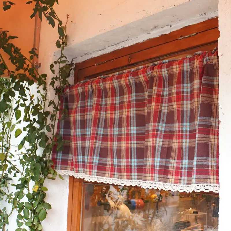 Curtain Christmas Buffalo Plaid Check Curtains Blackout Rod Pocket Valances Checkered Window Drapes for Farmhouse Bedroom Living Room 1 Panel Y251126