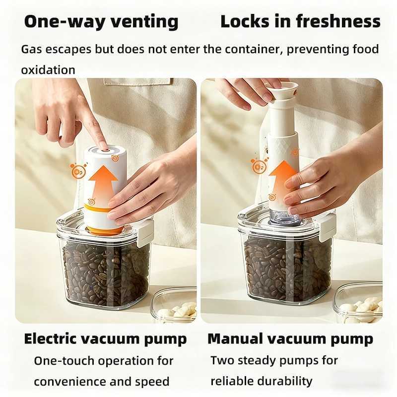 Vacuum-sealed Container Moisture-proof Seng Jar Coffee Bean Storage Jar Electric Vacuum Pump Kitchen Grain Sweet Storage Box Y251126