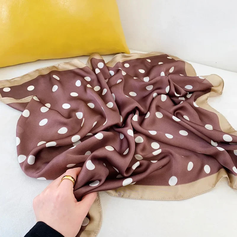 7070cm Fashion Handkerchief Dot Print Silk Satin Neck Scarf For Women Small Shawls Hair Scarfs Female Bag Scarves For Ladies 251125